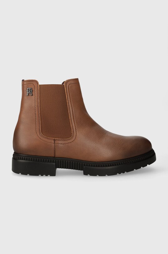 Шкіряні черевики Tommy Hilfiger COMFORT CLEATED THERMO LTH CHEL лицьова шкіра коричневий FM0FM04650