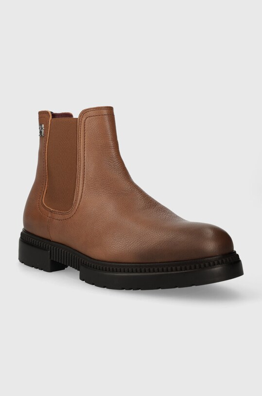 Шкіряні черевики Tommy Hilfiger COMFORT CLEATED THERMO LTH CHEL FM0FM04650 коричневий AW23
