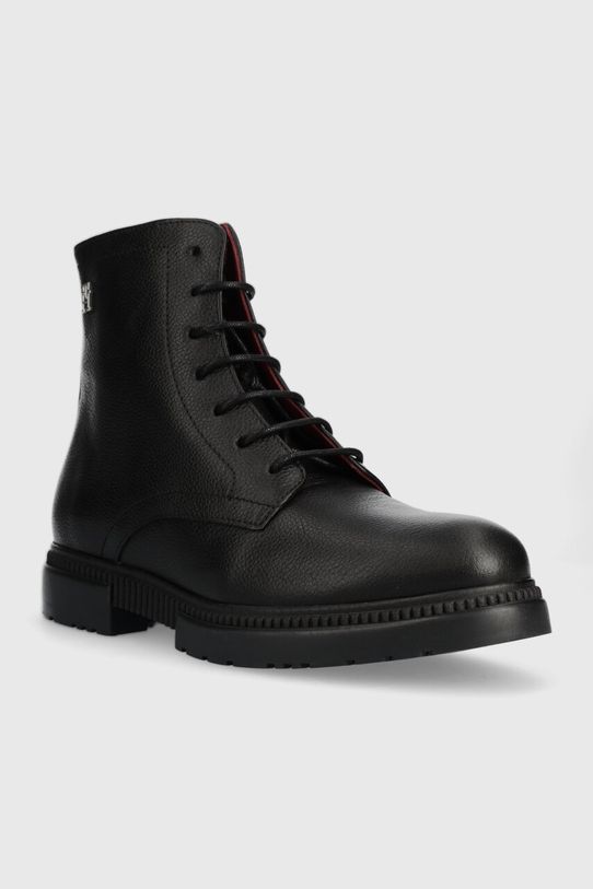 Кожаные ботинки Tommy Hilfiger COMFORT CLEATED THERMO LTH BOOT FM0FM04651 чёрный AW23