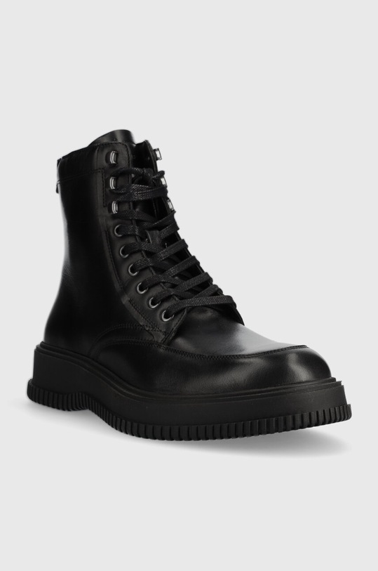 Kožené boty Tommy Hilfiger TH EVERYDAY CLASS TERMO LTH BOOT FM0FM04658 černá AW23