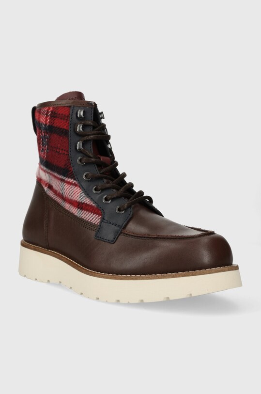 Boty Tommy Hilfiger TH AMERICAN MIX CHECK BOOT FM0FM04750 hnědá AW23