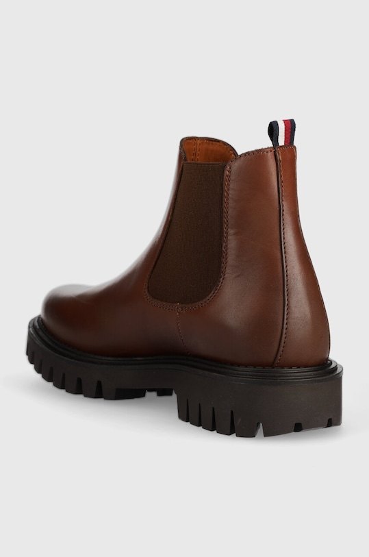 Obuwie Tommy Hilfiger sztyblety skórzane PREMIUM CASUAL CHUNKY LTH CHELS FM0FM04755 brązowy