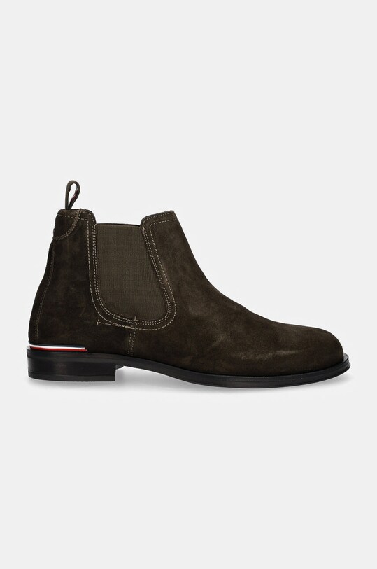 Замшеві черевики Tommy Hilfiger CORE RWB HILFIGER SUEDE CHELSEA FM0FM04757 зелений AW24