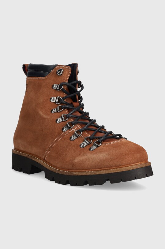 Замшеві черевики Tommy Hilfiger HILFIGER W MIX SUEDE HOOKS BOOT FM0FM04764 коричневий AW23