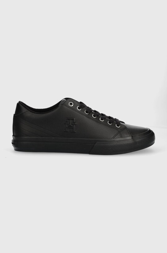 Tommy Hilfiger sneakersy skórzane TH HI VULC STREET LOW LTH MONO niska czarny FM0FM04780