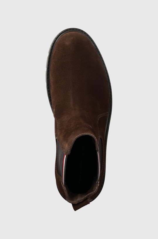Tommy Hilfiger sztyblety zamszowe CORPOARTE HILFIGER SUEDE CHELSEA brązowy FM0FM04803