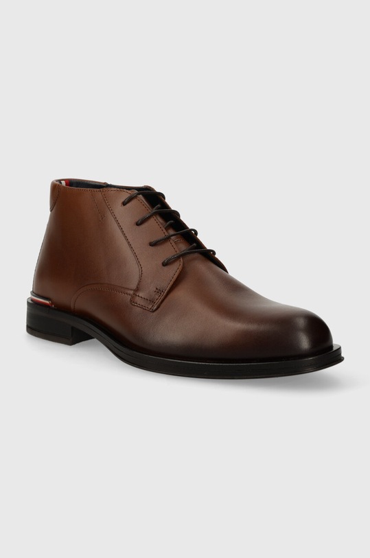 Шкіряні черевики Tommy Hilfiger CORE RWB HILFIGER LTH L BOOT FM0FM04804 коричневий AW23
