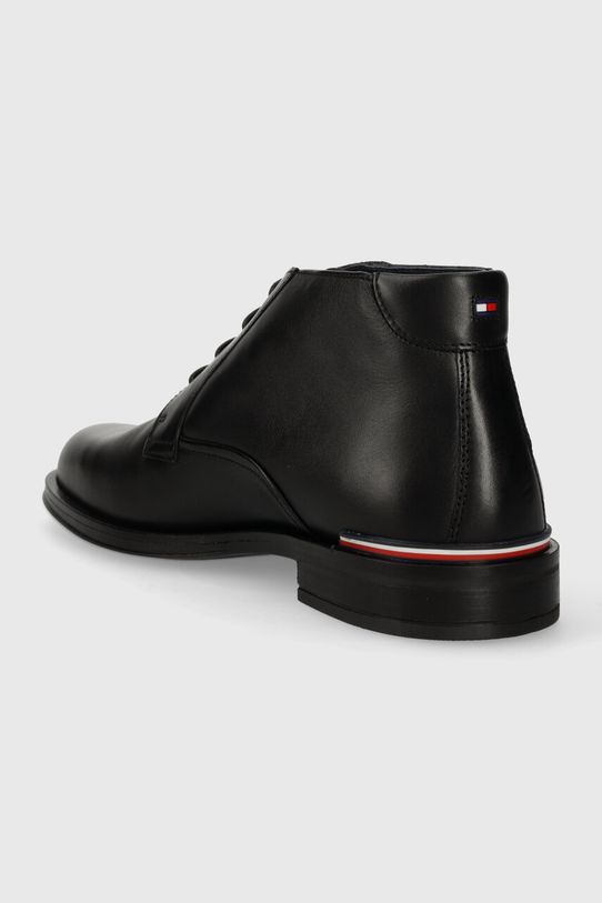 Încălțăminte Tommy Hilfiger pantofi inalti de piele CORE RWB HILFIGER LTH L BOOT FM0FM04804 negru