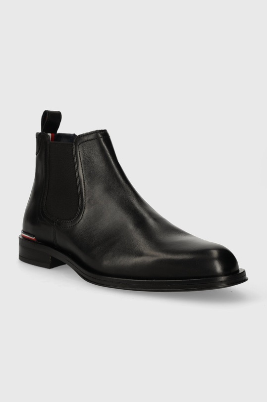 Кожени боти челси Tommy Hilfiger CORE RWB HILFIGER LTH CHELSEA FM0FM04806 черен AW23