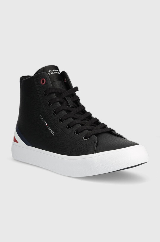 Tommy Hilfiger trampki skórzane TH HI VULC CORE LTH FM0FM04816 czarny AW23