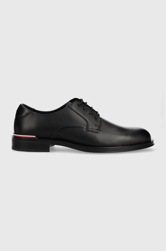 Tommy Hilfiger półbuty skórzane CORE RWB HILFIGER LTH SHOE eleganckie czarny FM0FM04867