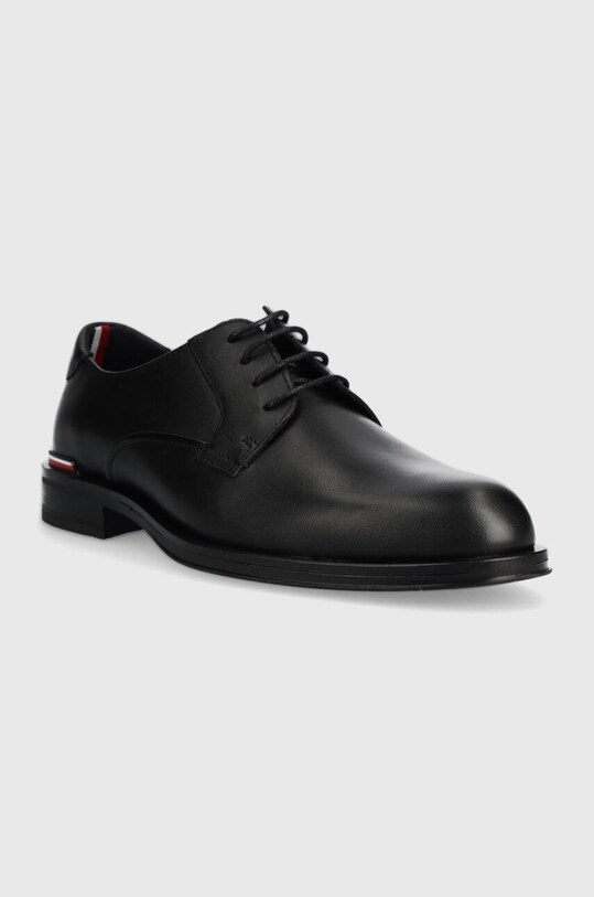 Tommy Hilfiger półbuty skórzane CORE RWB HILFIGER LTH SHOE FM0FM04867 czarny AW23