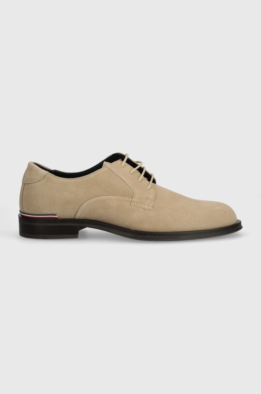Половинки обувки от велур Tommy Hilfiger CORE RWB HILFIGER SUEDE SHOE FM0FM04868 бежов AW24