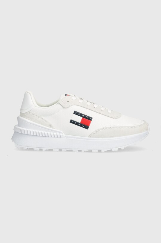 Tommy Jeans sneakersy TJM TECHNICAL RUNNER skóra zamszowa biały EM0EM01265