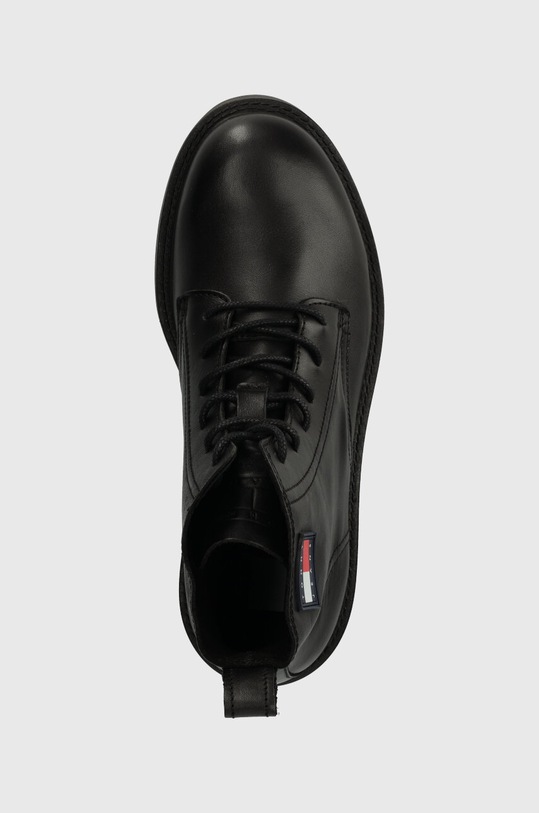 Tommy Jeans buty skórzane TJM RUBERIZED LACE UP BOOT czarny EM0EM01276