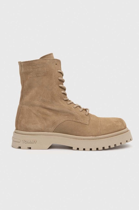 Tommy Jeans cizme din piele intoarsa TJM CASUAL BOOT SUEDE casual bej EM0EM01336