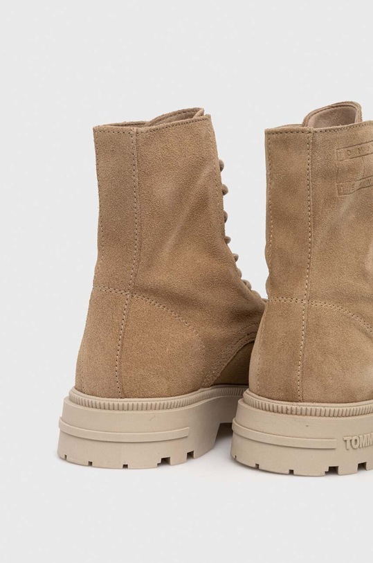 Încălțăminte Tommy Jeans cizme din piele intoarsa TJM CASUAL BOOT SUEDE EM0EM01336 bej
