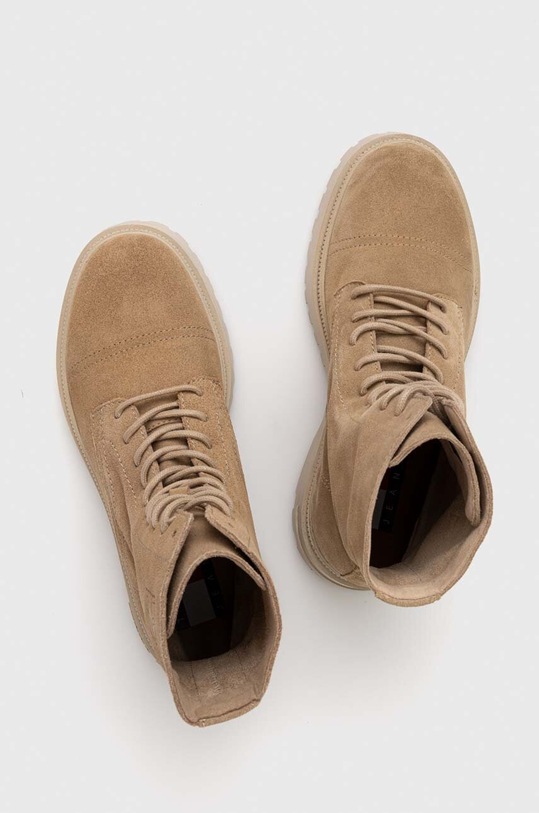 Tommy Jeans cizme din piele intoarsa TJM CASUAL BOOT SUEDE bej EM0EM01336