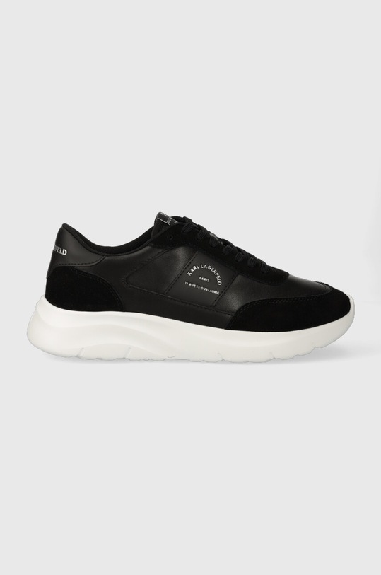 Karl Lagerfeld sneakersy skórzane SERGER KC skóra zamszowa czarny KL53638.000