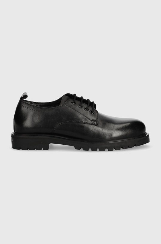 Kožené poltopánky Pepe Jeans TRUCKER SHOE M elegantné čierna PMS10320