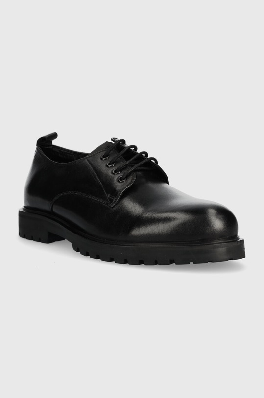 Kožené poltopánky Pepe Jeans TRUCKER SHOE M PMS10320 čierna AW23