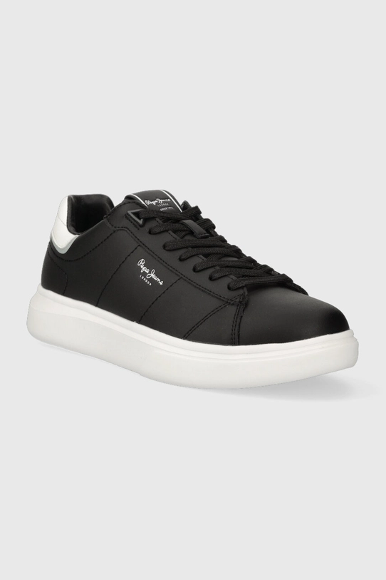 Pepe Jeans sneakersy skórzane EATON BASIC PMS30981 czarny AW23