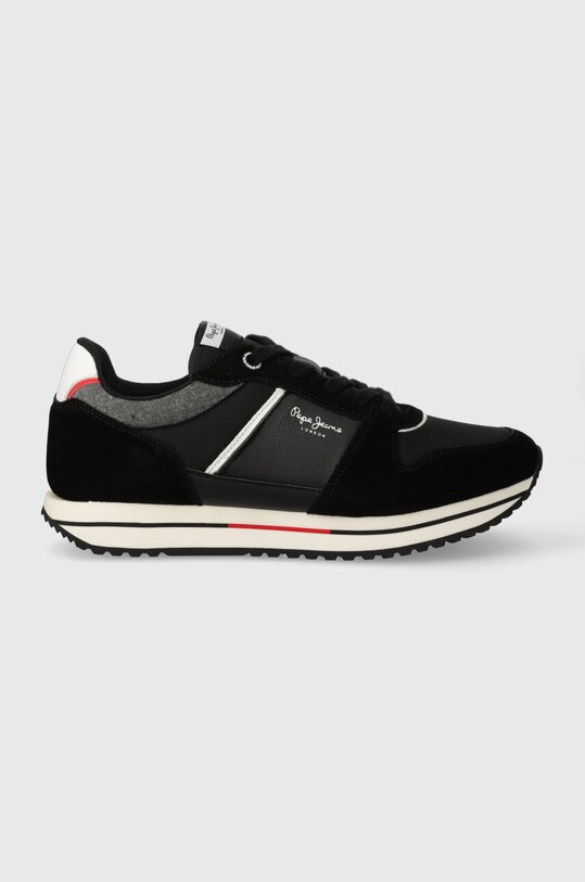 Pepe Jeans sneakersy TOUR BASIC skóra zamszowa czarny PMS30995