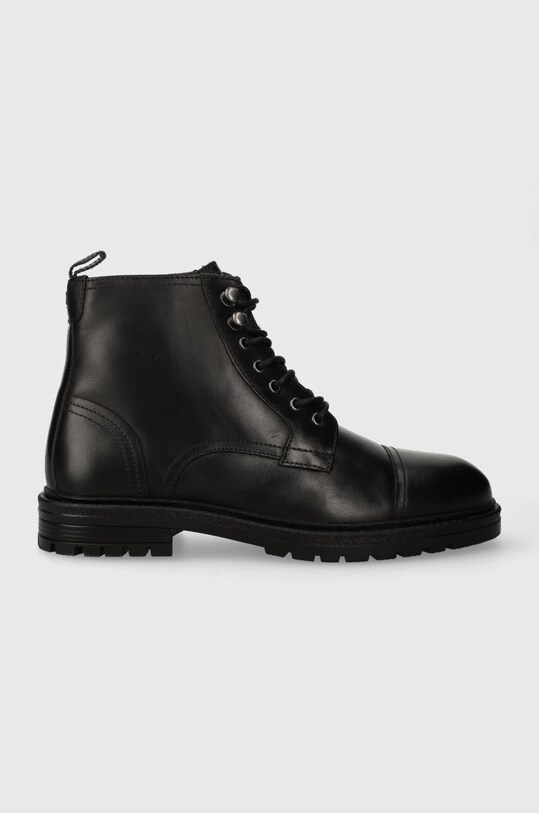 Pepe Jeans scarpe in pelle LOGAN BOOT pelle fiore nero PMS50237