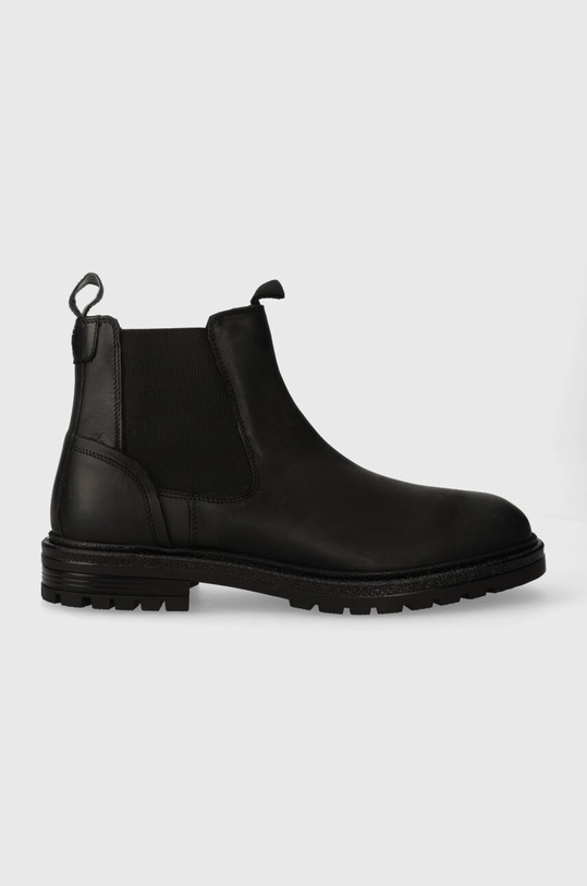 Pepe Jeans ghete chelsea de piele LOGAN CHELSEA casual negru PMS50238