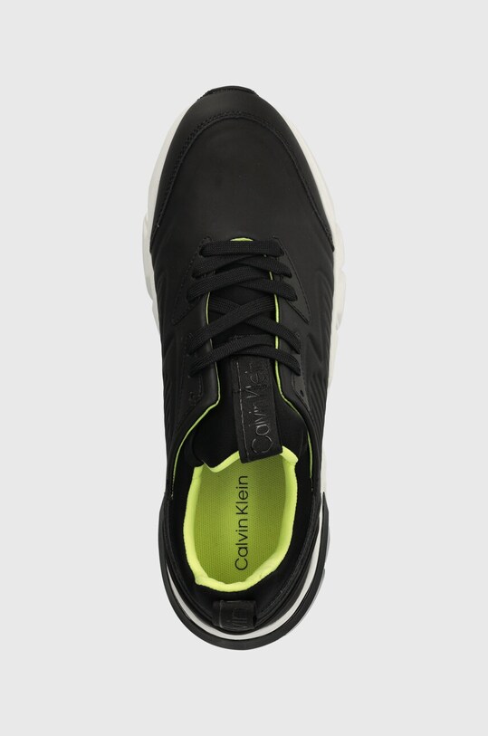 Kožené tenisky Calvin Klein LOW TOP LACE UP LTH čierna HM0HM00317