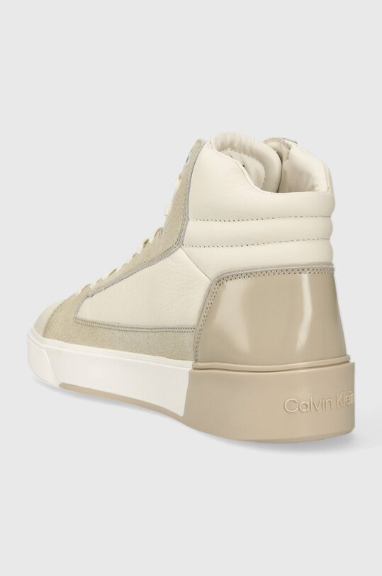 Взуття Шкіряні кросівки Calvin Klein HIGH TOP LACE UP INV STITCH HM0HM01164 бежевий