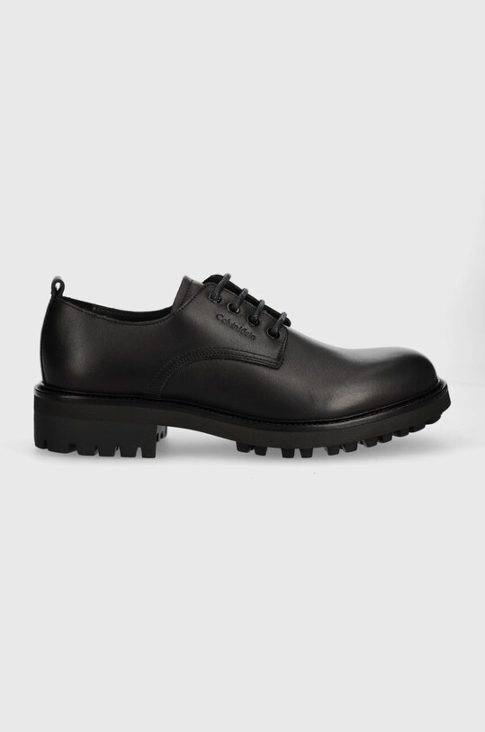 Calvin Klein półbuty skórzane DERBY skóra licowa czarny HM0HM01230