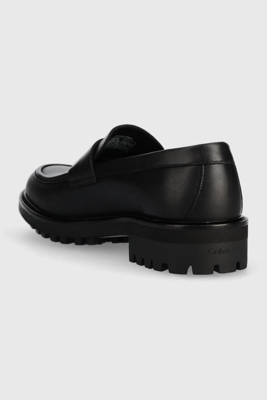 Cipők Calvin Klein bőr mokaszin MOCCASIN W/ BOLD LOGO HM0HM01245 fekete