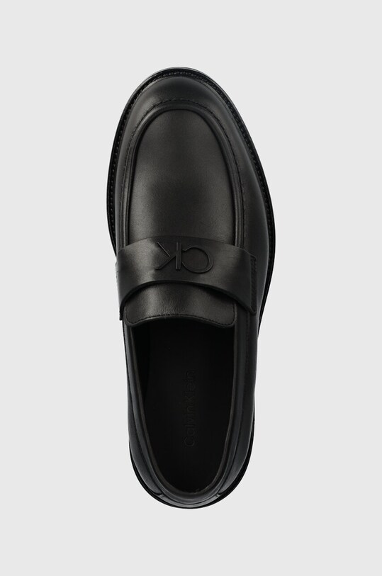 Calvin Klein mokasyny skórzane MOCCASIN W/ BOLD LOGO czarny HM0HM01245