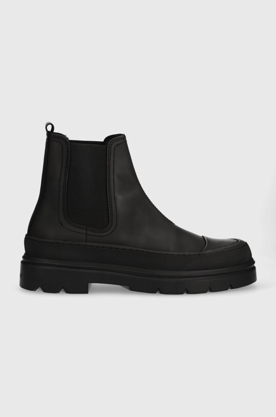Δερμάτινα παπούτσια Calvin Klein CHELSEA BOOT RUB λείο δέρμα μαύρο HM0HM01252
