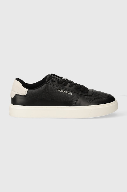 Calvin Klein sneakersy skórzane LOW TOP LACE UP BSKT HM0HM01254 czarny AW23