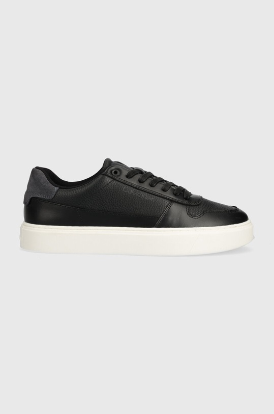 Calvin Klein sneakersy skórzane LOW TOP LACE UP BSKT Planet friendly czarny HM0HM01254