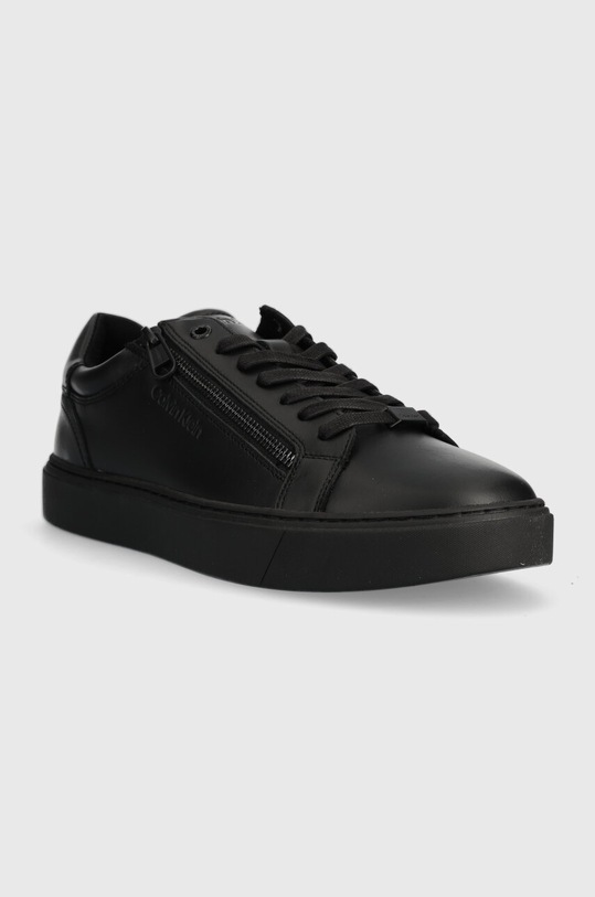Шкіряні кросівки Calvin Klein LOW TOP LACE UP W/ZIP RUBB HM0HM01268 чорний AW23