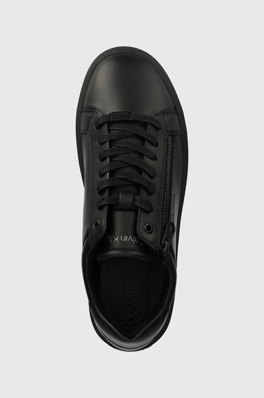 Шкіряні кросівки Calvin Klein LOW TOP LACE UP W/ZIP RUBB чорний HM0HM01268