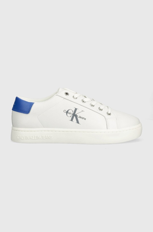 Calvin Klein Jeans sneakersy skórzane CLASSIC CUPSOLE LACEUP LOW LTH Planet friendly biały YM0YM00491