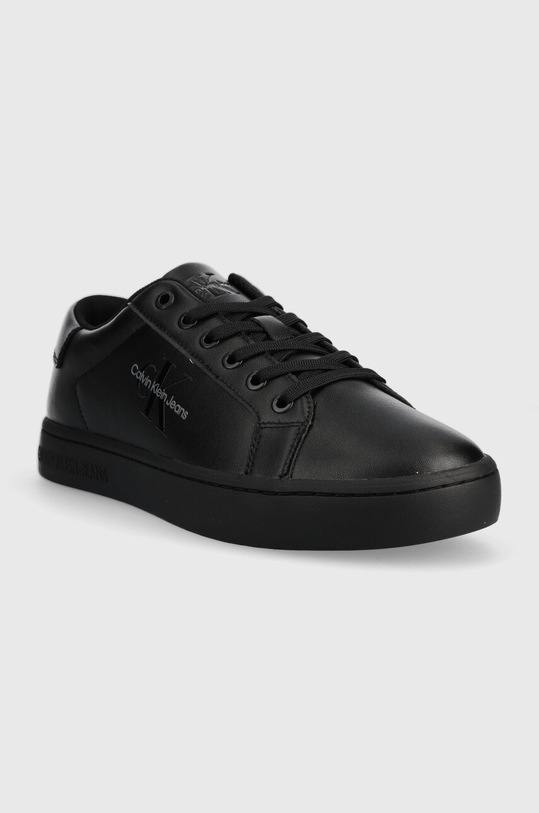 Calvin Klein Jeans sneakersy skórzane CLASSIC CUPSOLE LACEUP LOW LTH YM0YM00491 czarny SS24