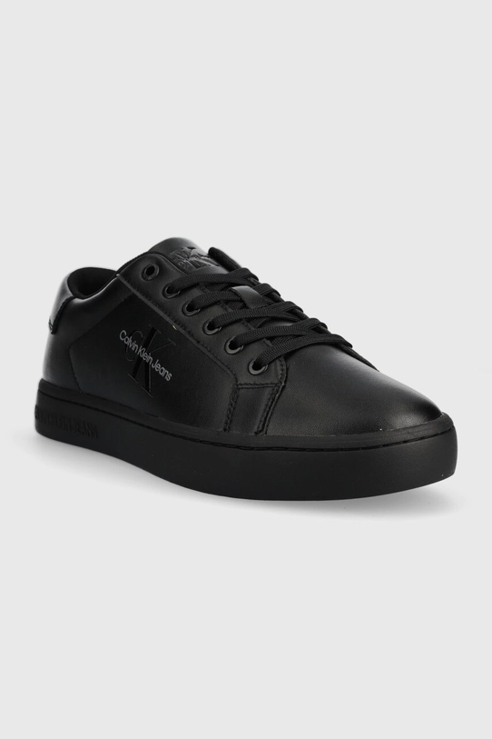 Kožené sneakers boty Calvin Klein Jeans CLASSIC CUPSOLE LACEUP LOW LTH YM0YM00491 černá SS24