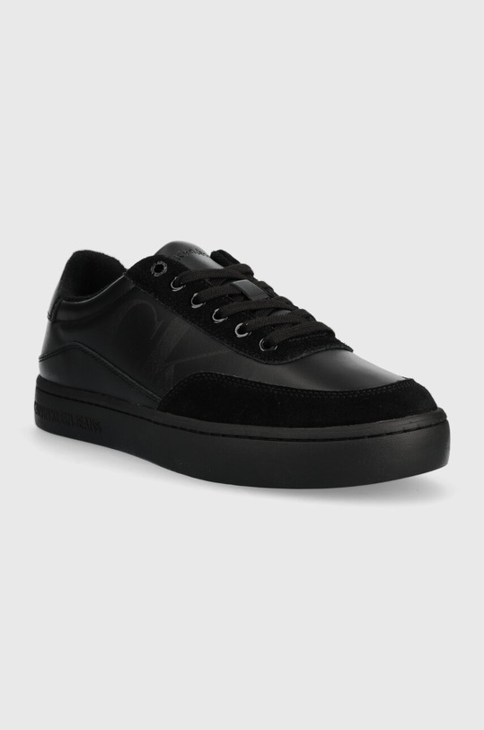 Шкіряні кросівки Calvin Klein Jeans CLASSIC CUPSOLE LACEUP MIX LTH YM0YM00713 чорний AW23
