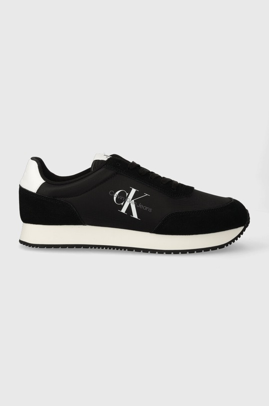 Sneakers boty Calvin Klein Jeans RETRO RUNNER SU-NY MONO semišová kůže černá YM0YM00746
