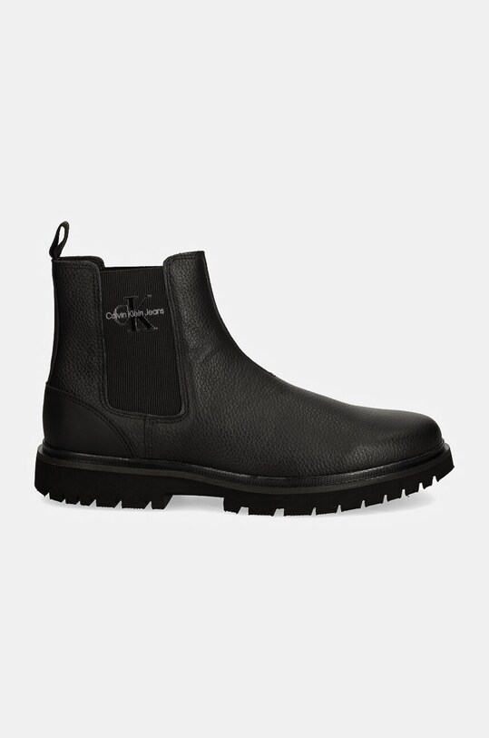 Kožené topánky chelsea Calvin Klein Jeans EVA MID CHELSEA BOOT LTH YM0YM00750 čierna AW24