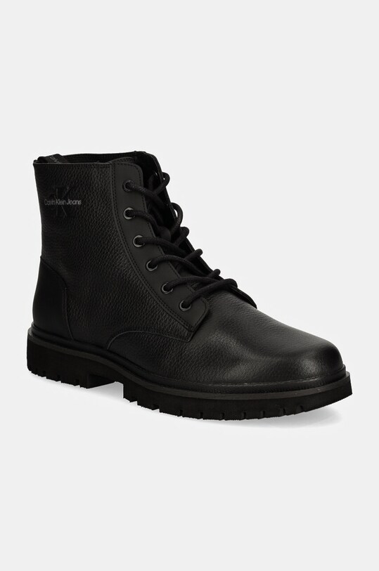 Calvin Klein Jeans buty wysokie EVA MID LACEUP BOOT LTH skóra licowa czarny YM0YM00751