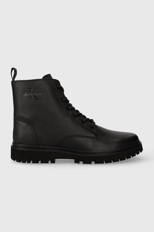 Calvin Klein Jeans buty wysokie EVA MID LACEUP BOOT LTH skóra licowa czarny YM0YM00751