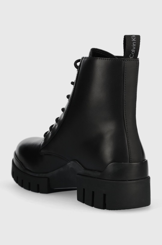 Boty Kožené boty Calvin Klein Jeans TRANSP COMBAT MID LACEUP LTH YM0YM00755 černá
