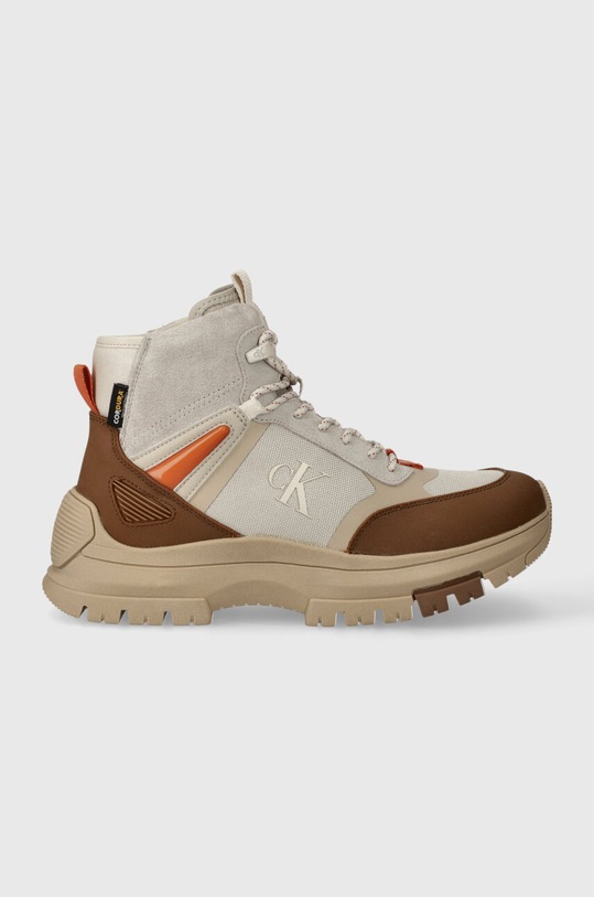 Calvin Klein Jeans trapery HIKING LACE UP BOOT COR tekstylny beżowy YM0YM00762