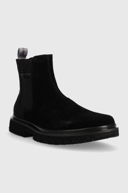 Велурени боти челси Calvin Klein Jeans EVA MID CHELSEA BOOT SUEDE YM0YM00764 черен AW23